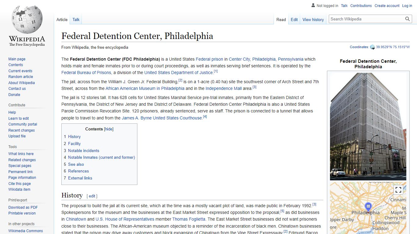 Federal Detention Center, Philadelphia - Wikipedia