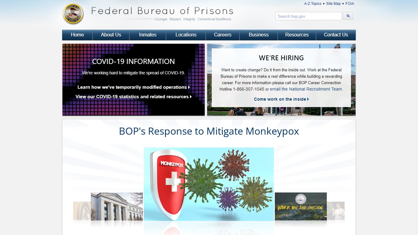 BOP: Federal Bureau of Prisons Web Site