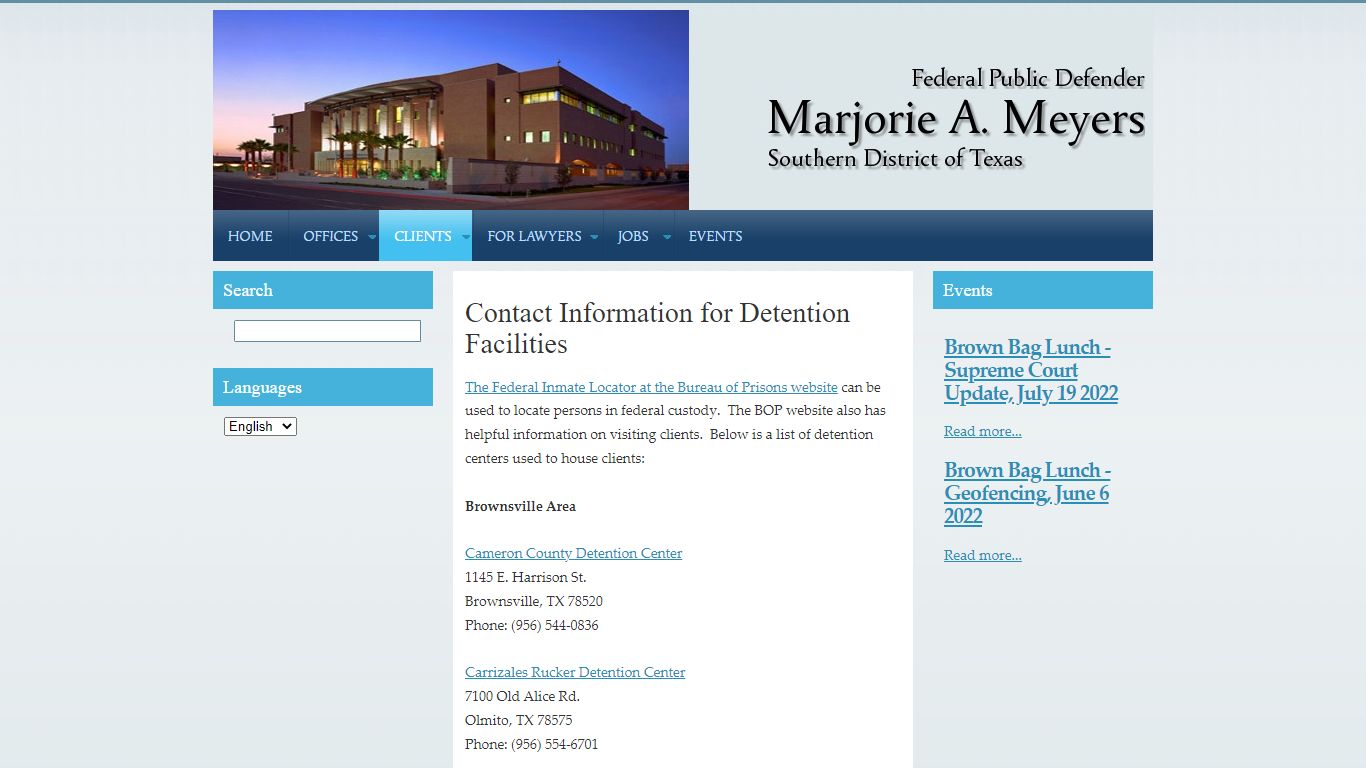 Federal Detention Facilities
